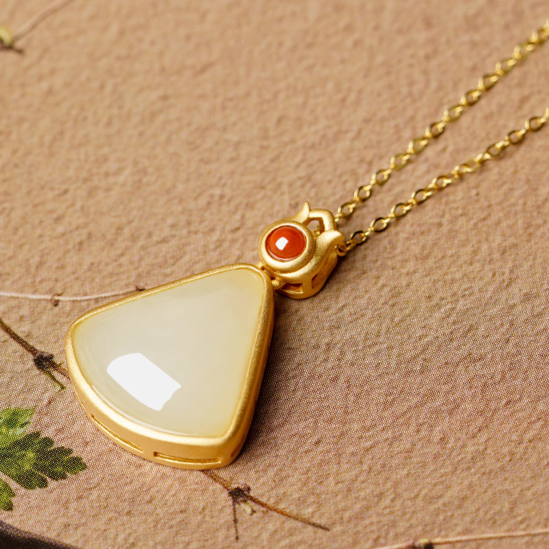 水滴平安如意小吊坠小巧女款和田玉 赏峰饰品项坠/吊坠