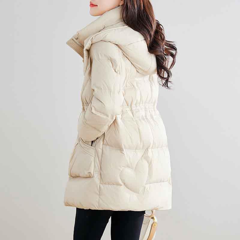 羽绒女冬ZHANG785季2024年新款小外子高端时尚个白鸭绒中服长款收 - 图1