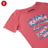 Reima, детская хлопковая трикотажная легкая и тонкая комфортная дышащая мультяшная летняя футболка с круглым воротником, короткий рукав