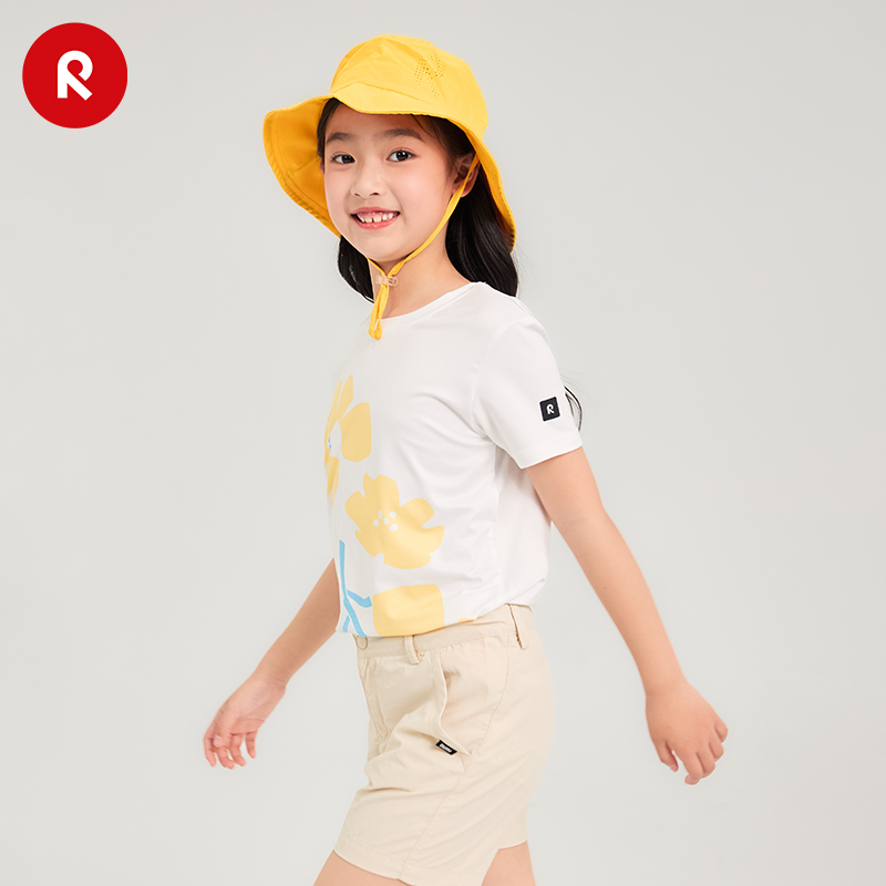 芬兰reima男女儿童T恤大童春夏新款木糖醇凉感休闲白色圆领短袖 - 图0