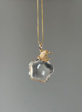 可爱星星帽子项链仿白水晶小众少女萌趣魔法师吊坠百搭爆款锁骨链