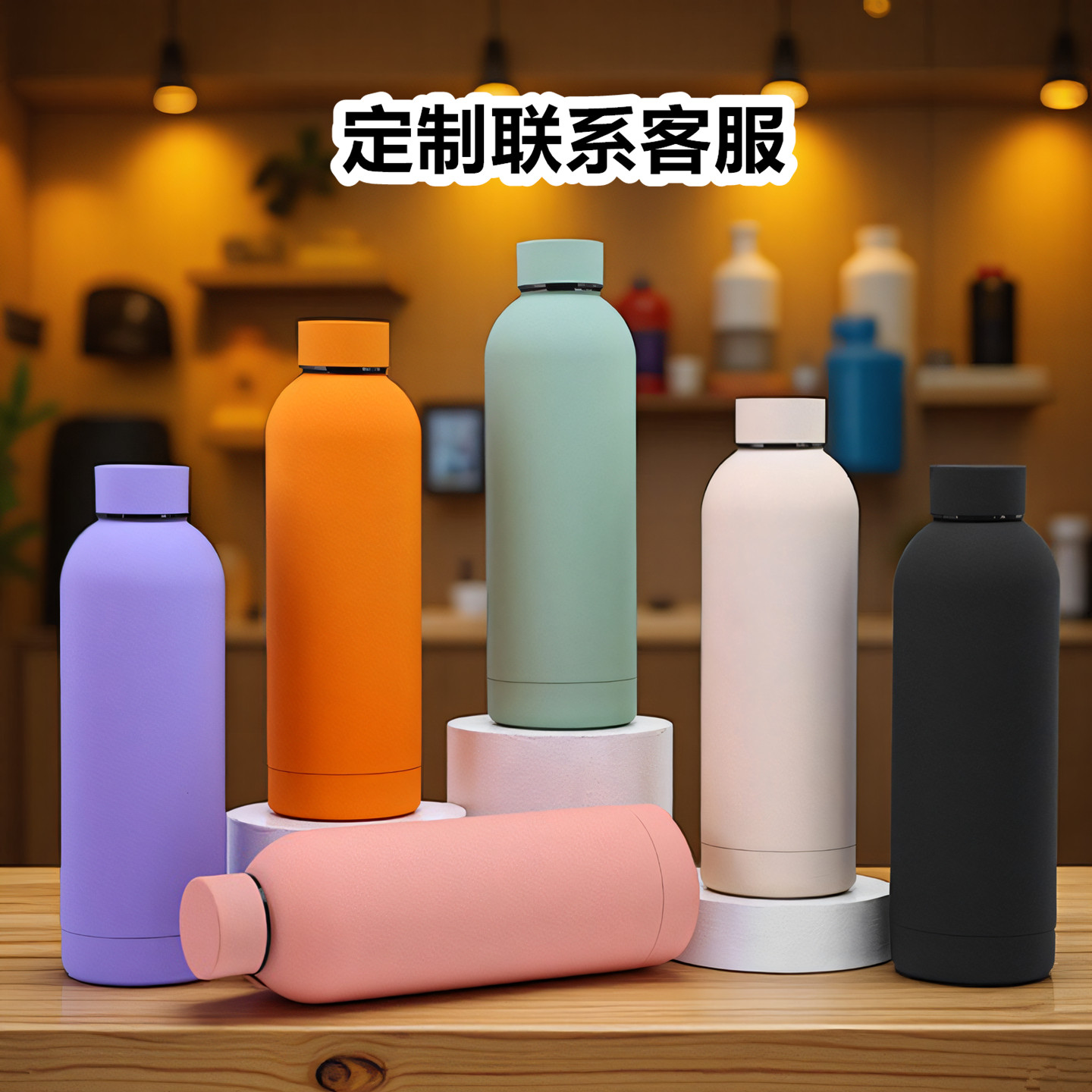 跨境户外美式小口水瓶刻名字不锈钢保温杯定制logo订制车载可乐壶,淘宝优惠券,粉丝福利购,淘宝优惠卷