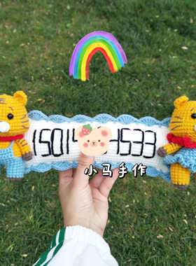 小老虎挪车牌毛线纯手工编织diy