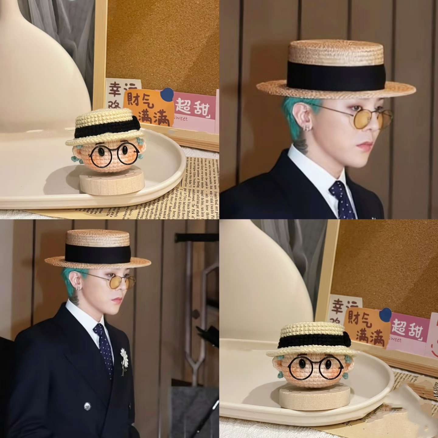 权志龙GD周边毛线手工钩织卡通包包挂件钥匙扣创意礼物diy材料包 - 图3