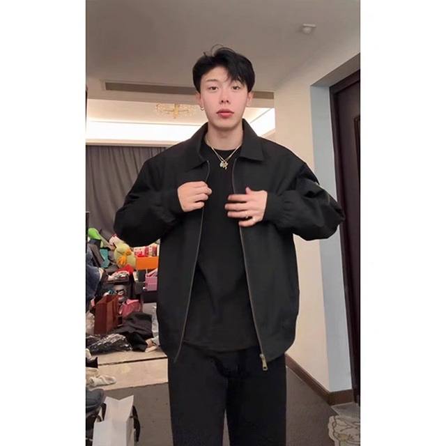 American bomber jacket for men in spring and autumn, high-end and handsome high street lapel baseball uniform