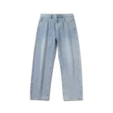 Трендовые джинсы, брендовые штаны, в корейском стиле, свободный прямой крой, осенние