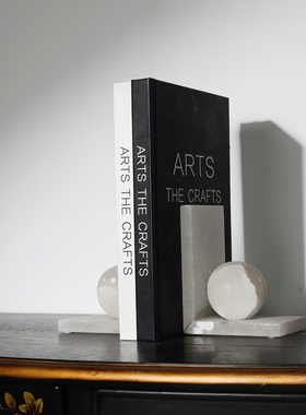 中古风云石大理石书挡艺术摆件