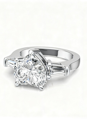 S925纯银全莫桑石女戒