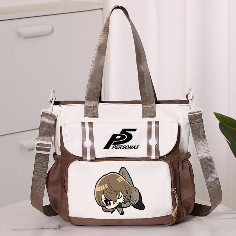 女神异闻录P5动漫周边单肩斜挎包男女初中小学生大容量卡通补习包 - 图0