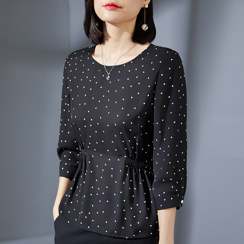 秋季2020洋气收腰显瘦超仙雪纺衫 欧茄林服饰蕾丝衫/雪纺衫