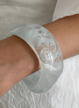 欧美饰品时尚夸张不规则树脂手镯多巴胺彩色渲染女士Bracelet