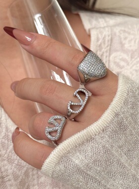 超闪锆石猪鼻子戒指女2026新款爆款冷门小众食指戒闺蜜学生党指环