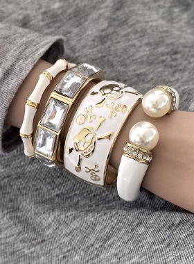 欧美嘻哈朋克风宽面手镯女高级设计感夸张手饰时尚ins气质手饰女