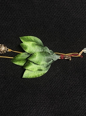 花想绒非遗绒花柚子叶胸针挂件