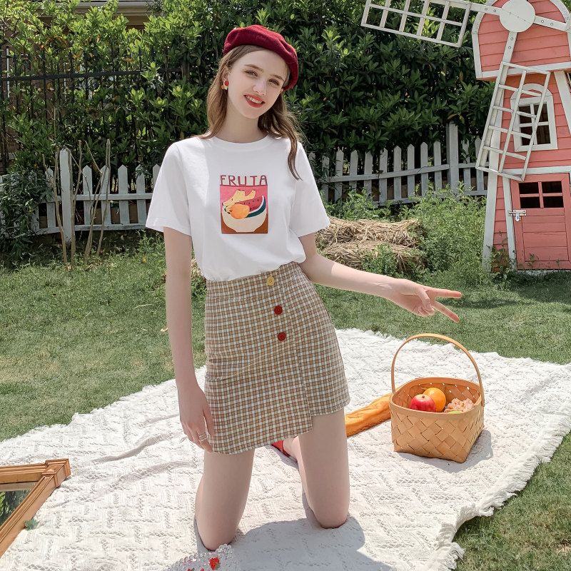 毛菇小象字母水果女2020夏新款t恤 毛菇小象T恤