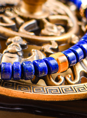 青金石手串帝王级天然阿富汗原矿蓝色宝石直切药片手链女款普琳丝