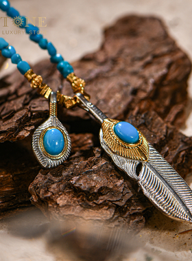 天然绿松石项链原矿真品原石巴洛克随形串珠文玩手链手串女普琳丝