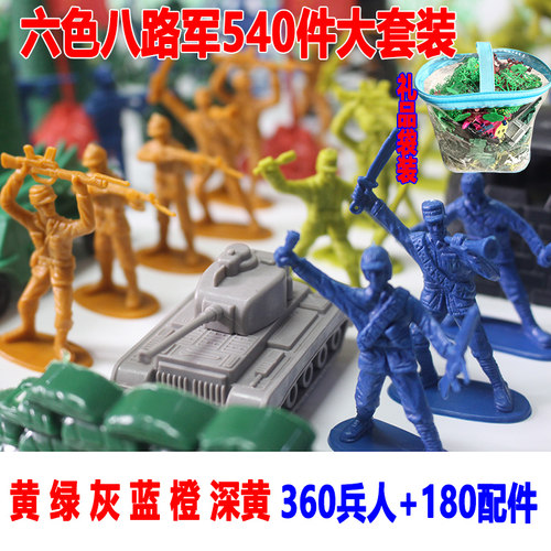 包邮二战小士兵军人套装兵人八路军战争沙盘场景军事基地模型玩具 - 图2