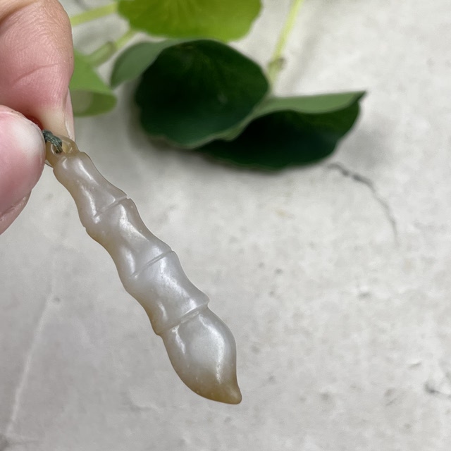 Xinjiang Hotan jade sugar white jade Qiemo Wenchang pen pendant baby pendant jade pendant mobile phone pendant 38t