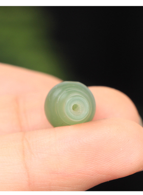 和田玉碧玉粉青三通高端文玩10mm