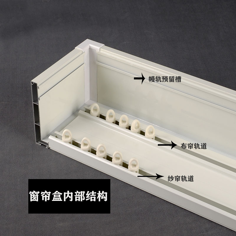 窗帘盒顶装墙装挡板装饰板一体窗饰盒子窗帘轨道导轨滑轨-图0