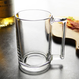 乐美雅可微波耐热钢化玻璃杯子有带把杯子热饮杯马克杯 有盖子选