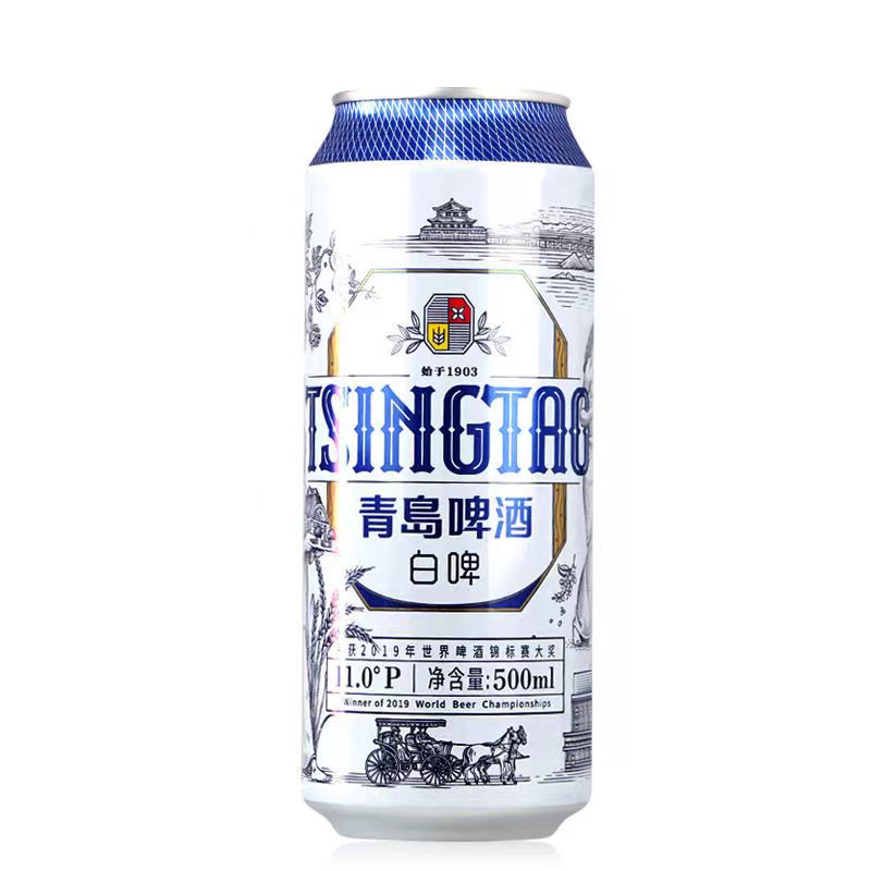 青岛啤酒全麦白啤500ml*8罐精酿小麦白啤酒【补贴下拉详情-D】