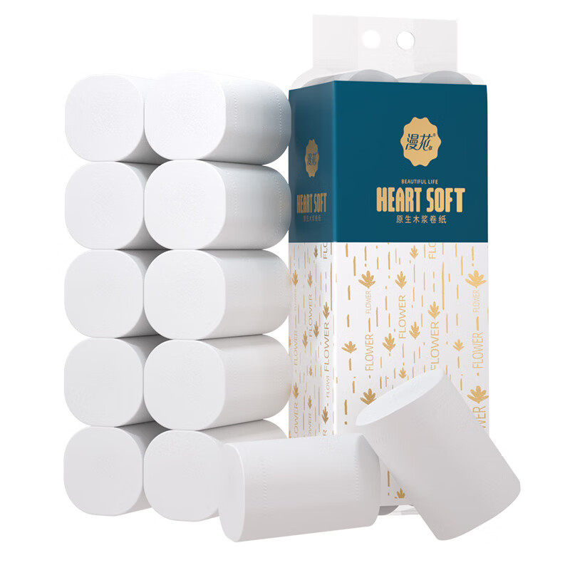 漫花无芯卷纸100g/卷*24卷家用宿舍厨房厕所实惠柔软大卷,淘宝优惠券,粉丝福利购,淘宝优惠卷