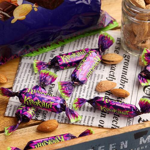 KDV巧克力味夹心紫皮糖500g喜糖结婚酥糖休闲零食KJ - 图0