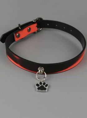 红黑温感变色皮质铃铛锁骨链男女颈带装饰项圈choker亚文化项链