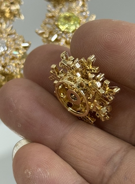 DIY旋转大号雪落高碳钻隔珠