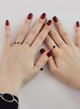 日韩简约关节戒指组合女配饰尾戒