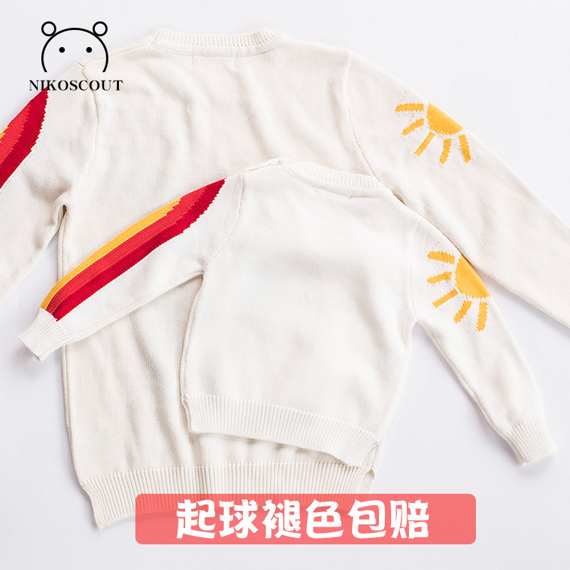 亲子装2019新款潮母女彩虹ins毛衣 尼克家族亲子装/亲子时装