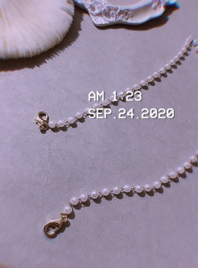 东大门韩国显气质珍珠配饰口罩链