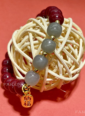 手链朱砂和田玉原创本命年礼物
