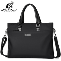 Binao Kangaroo Waterproof Handbag Men Briefcase Business Single Shoulder Inclined Satchel Bag Men 14 Inch Casual Computer Cloth Bag