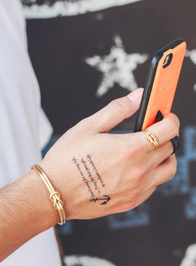 欧美风复古开口钛钢打结情侣手环