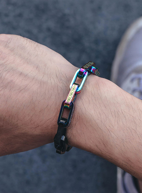 个性潮牌原创ins嘻哈方形手链