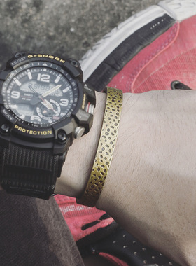 欧美风复古百搭钛钢情侣配饰手环