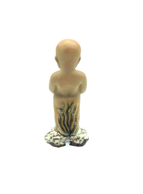 陶瓷公仔可爱风小孩摆件假山流水