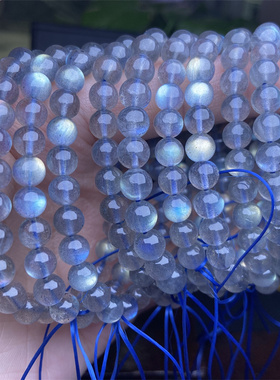 魔鬼男女单圈项链珠水晶灰月光石