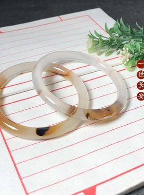 63圈口海洋玉髓手镯天然玛瑙草花