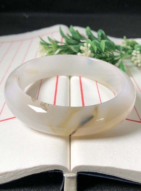 58圈口海洋玉髓手镯天然玛瑙草花