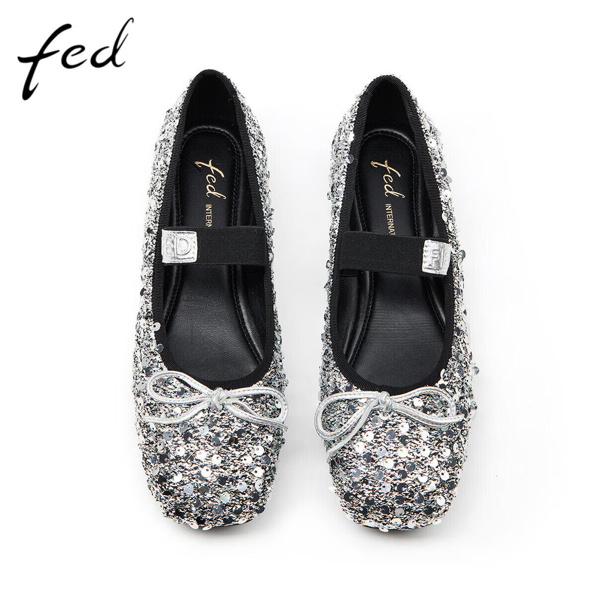 FED闪亮格力特女鞋春秋圆头低跟平底单鞋女豆豆玛丽珍芭蕾鞋女,淘宝优惠券,粉丝福利购,淘宝优惠卷