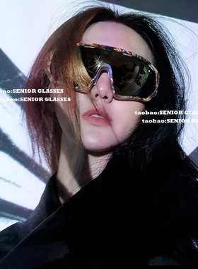 朋克飞行员连体涂鸦墨镜防紫外线