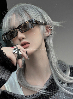 赛博朋克风土酷长方形小框墨镜