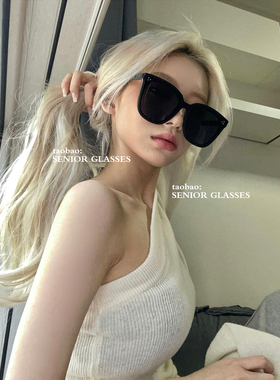 绝明星同款大框圆脸显瘦偏光墨镜