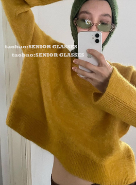 椭圆形复古小框墨镜防紫外线男女