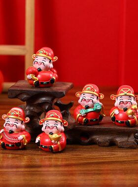 新年五路财神招财桌面摆件装饰艺
