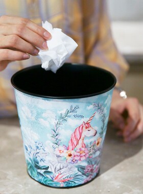 铁艺桌面垃圾桶2升迷你小号